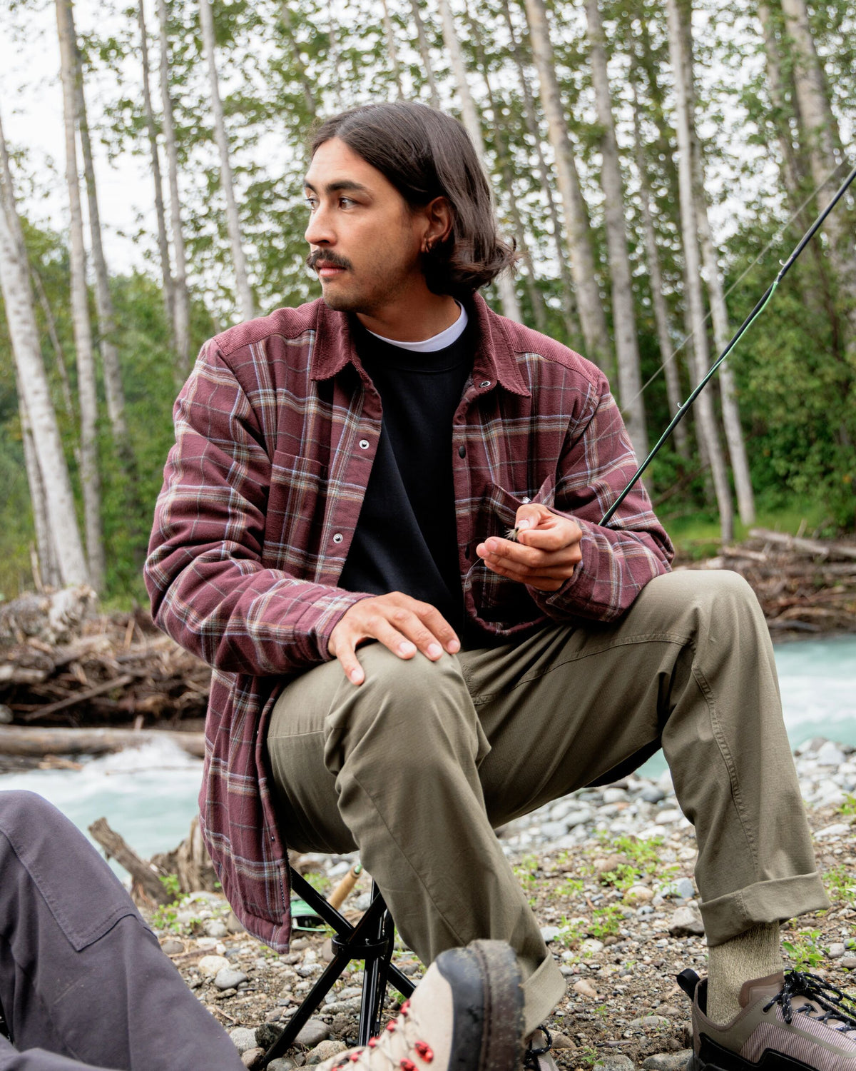 Kodiak Sherpa Lined Overshirt - Brambleberry Check - Lifestyle