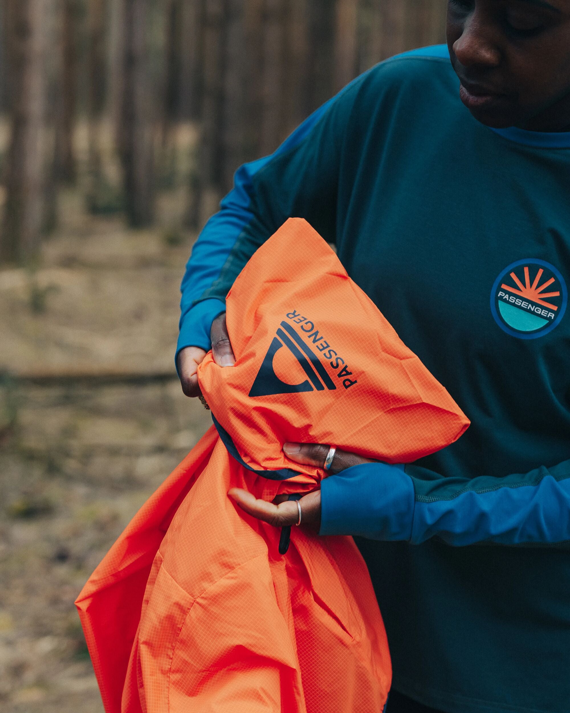 Viento Recycled Windshell Anorak - Ember Orange - Lifestyle