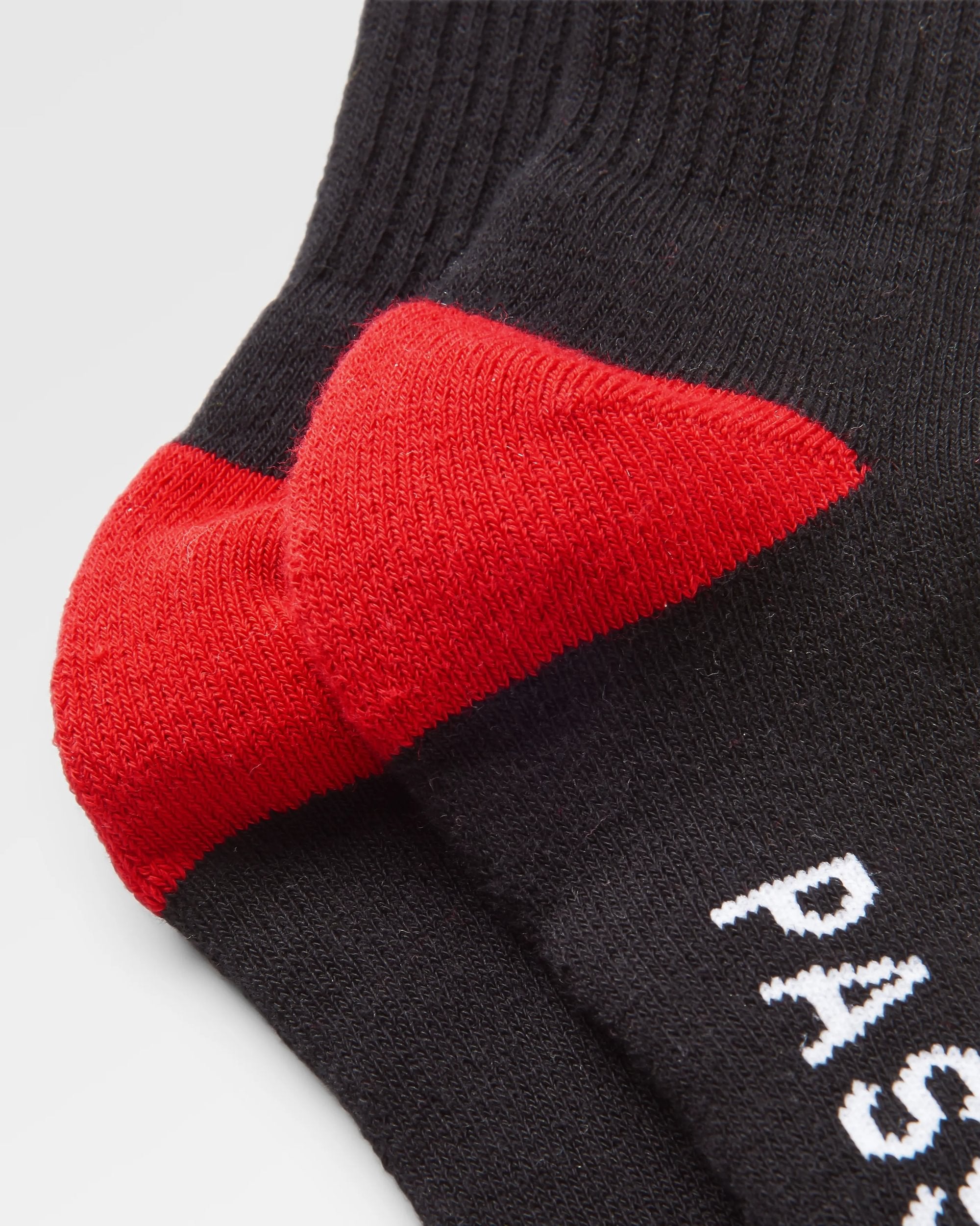 Organic Midweight Crew Socks - Black - Flatlay