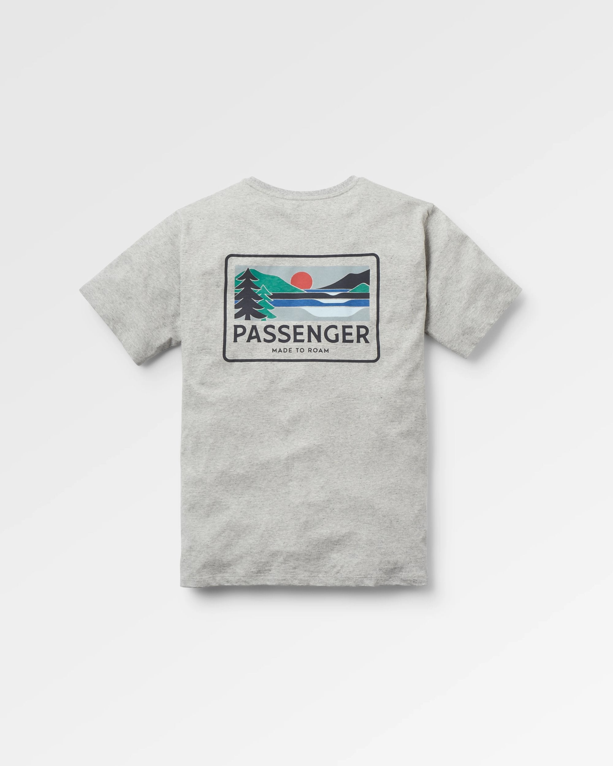 Roamer Men's Recycled Cotton T-Shirt - Grey Marl - Flatlay