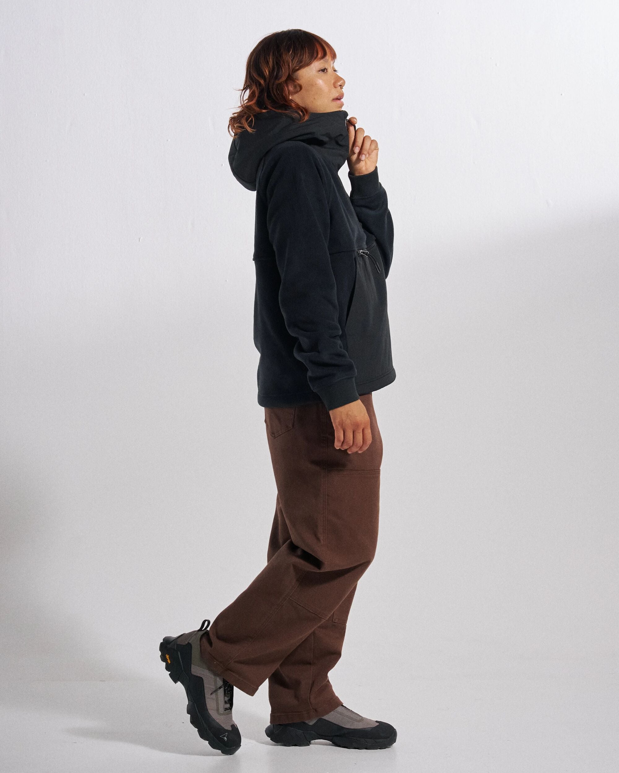 Alexander Hooded Polartec® Fleece - Black - Studio Model