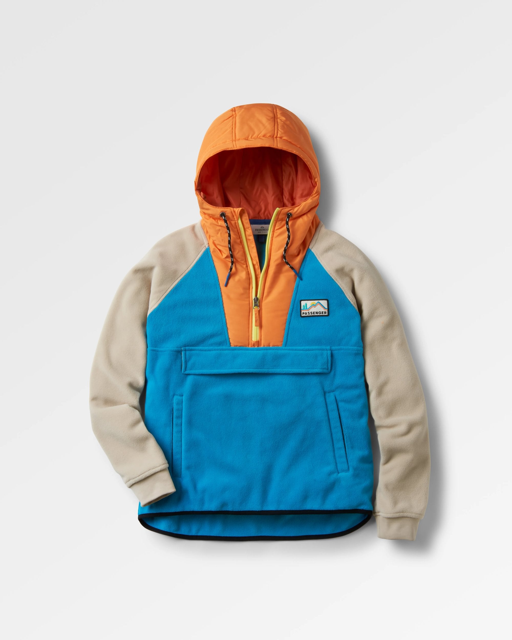 Alexander Recycled Polar Hooded Fleece - Blue Pool - Flatlay