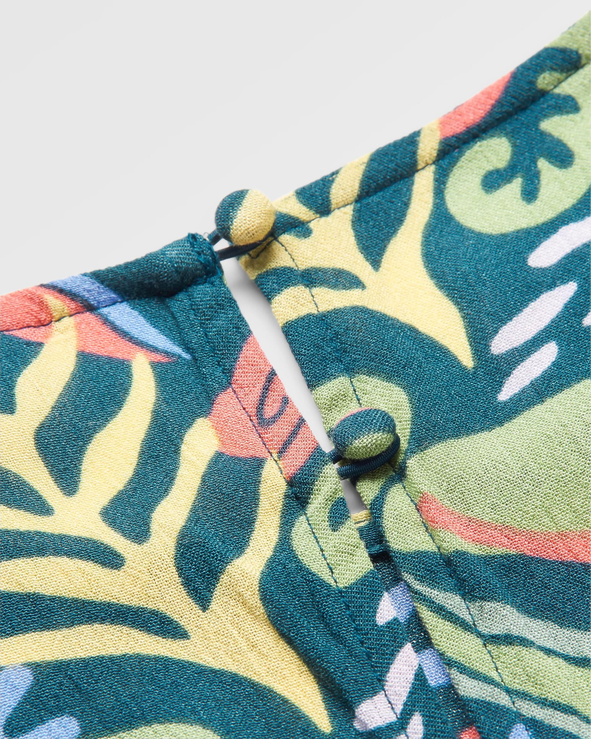 Thimbleberry Jumpsuit - Abstract Seaweed Tidal Blue - 