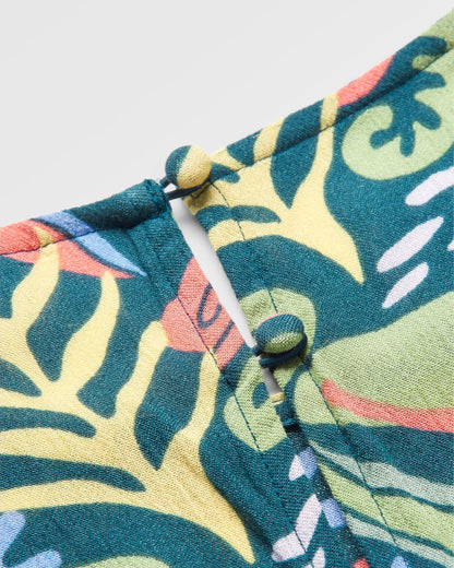 Thimbleberry Jumpsuit - Abstract Seaweed Tidal Blue - 