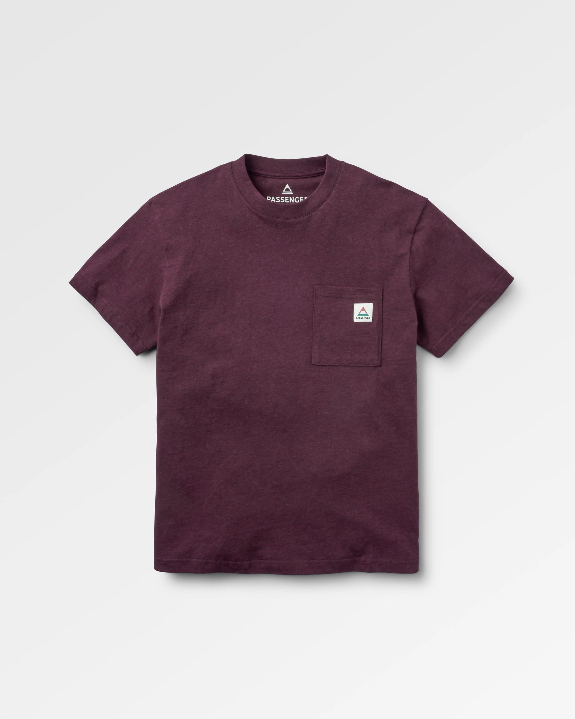 Heritage Organic Relaxed Fit T-Shirt - Wine Marl - Flatlay