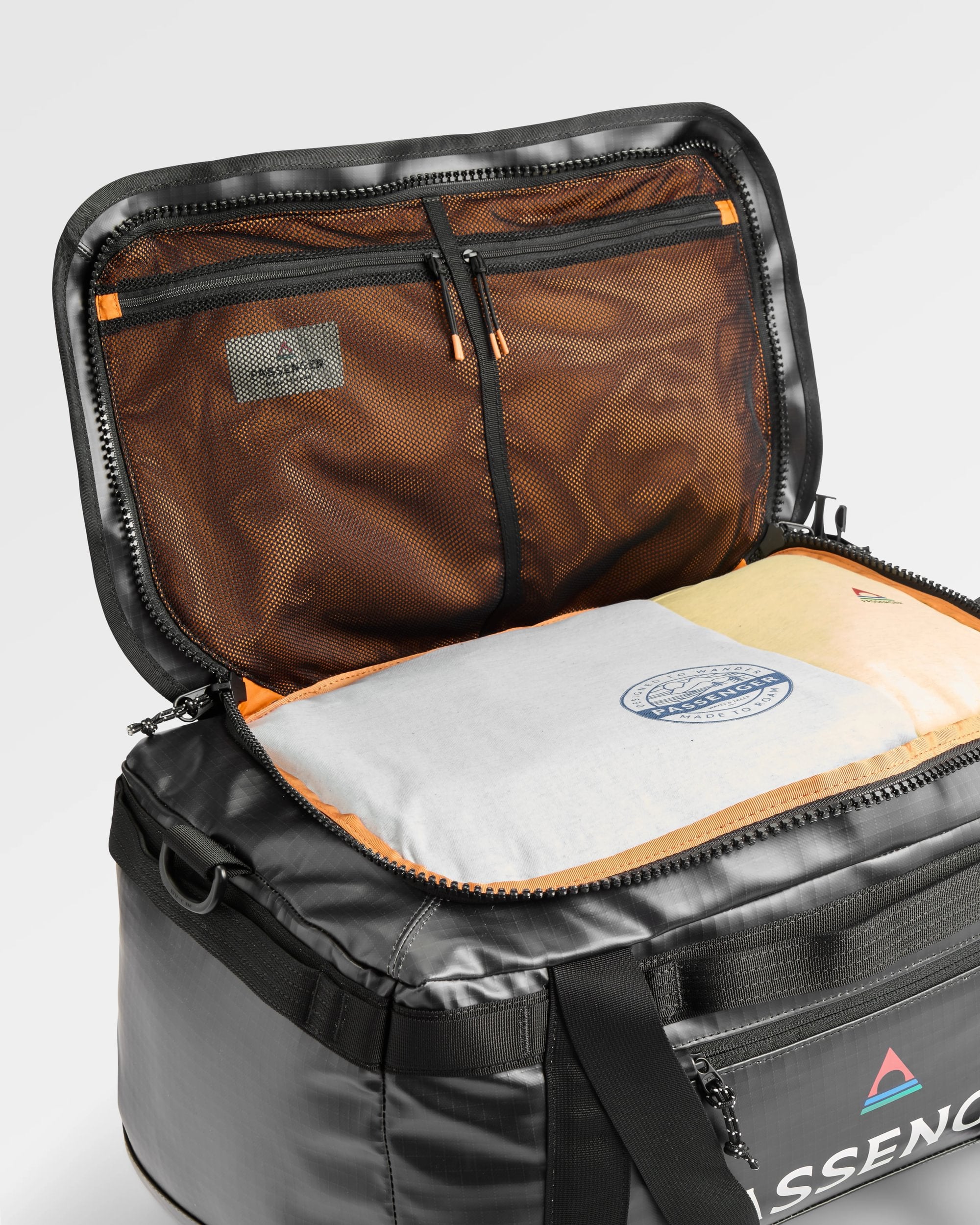 Roamer Recycled 40L Duffel Bag - Phantom Black - Flatlay