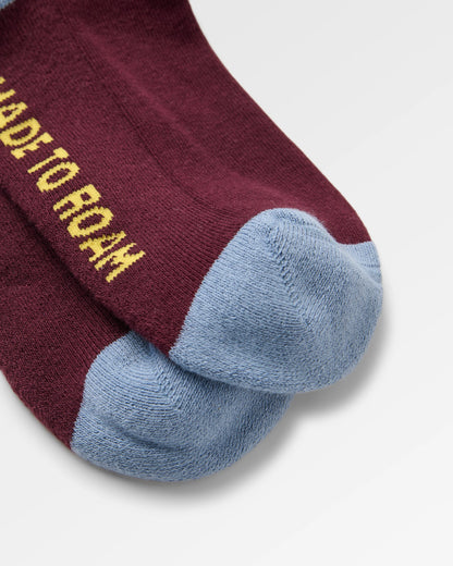 Organic Midweight Crew Socks - Fig - Flatlay