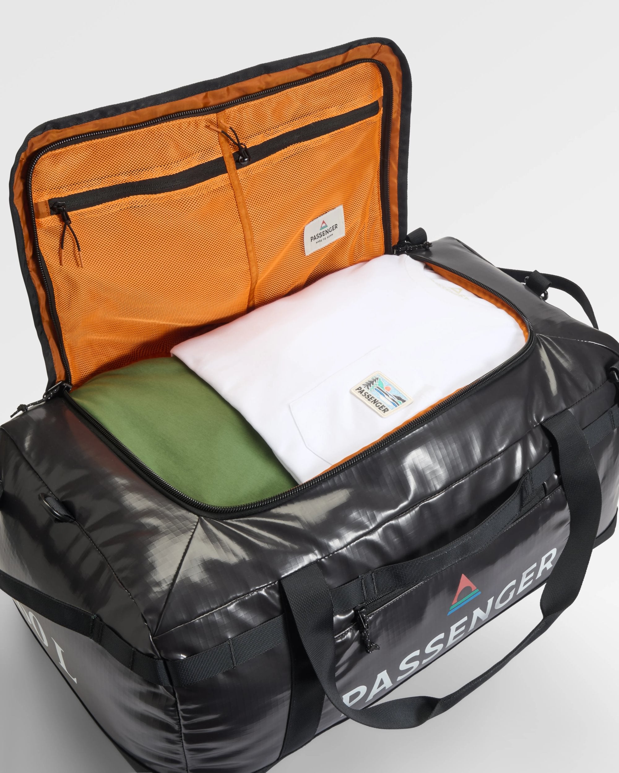 Roamer Recycled 60L Duffel Bag - Phantom Black - Flatlay