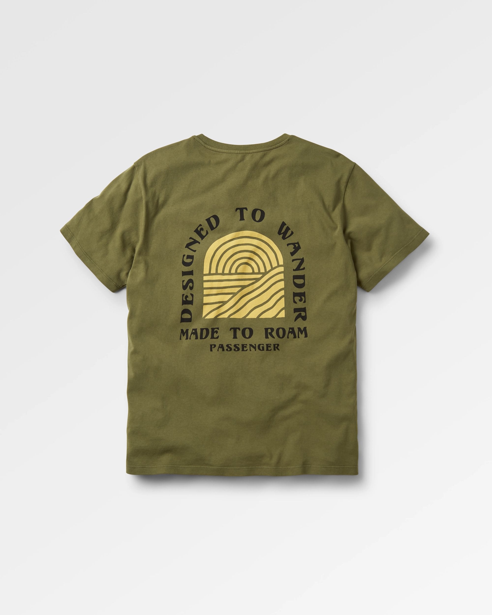 Sundown Recycled Cotton T-Shirt - Khaki - Flatlay