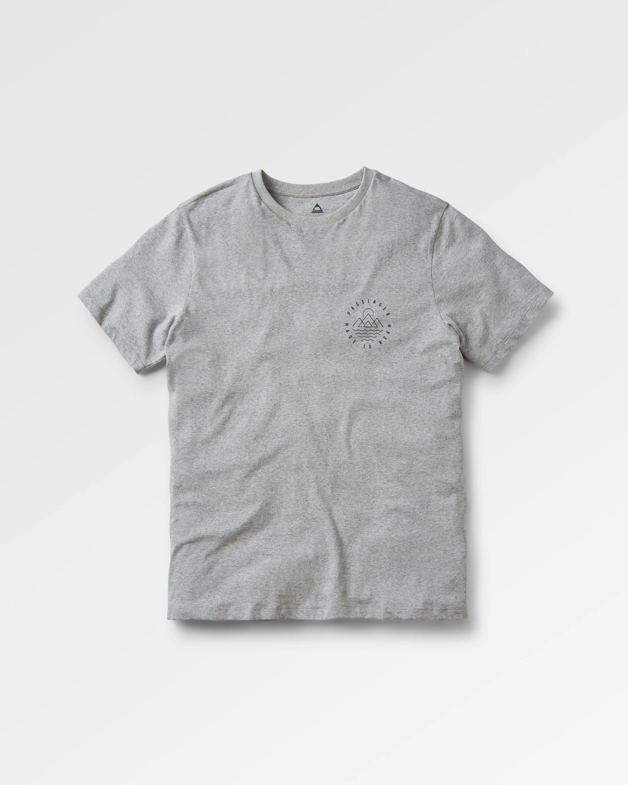 Escapism Recycled Cotton T-Shirt - Grey Marl - Flatlay