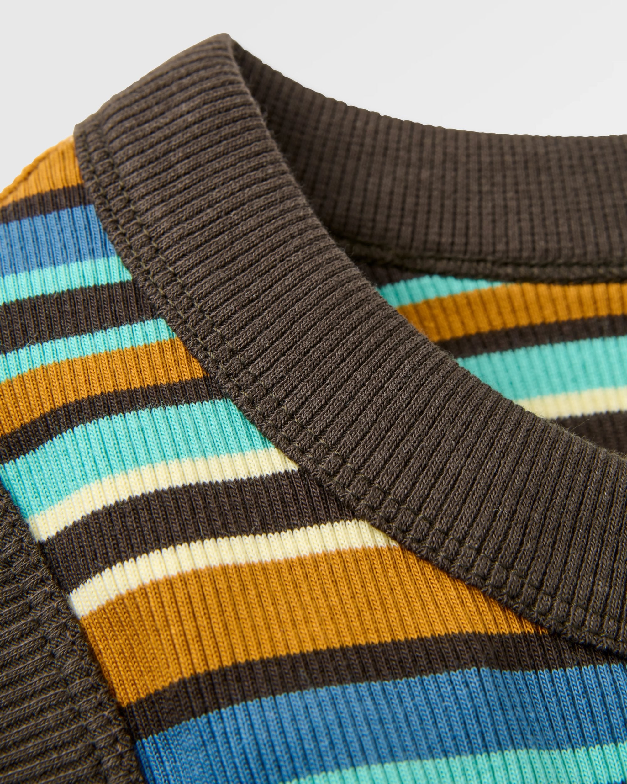 Out There Ribbed Cropped Vest - Espresso Multi Stripe - Flatlay