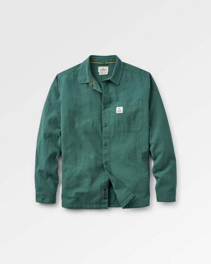 Arica Textured Organic Cotton Shirt - Deep Ocean - Flatlay