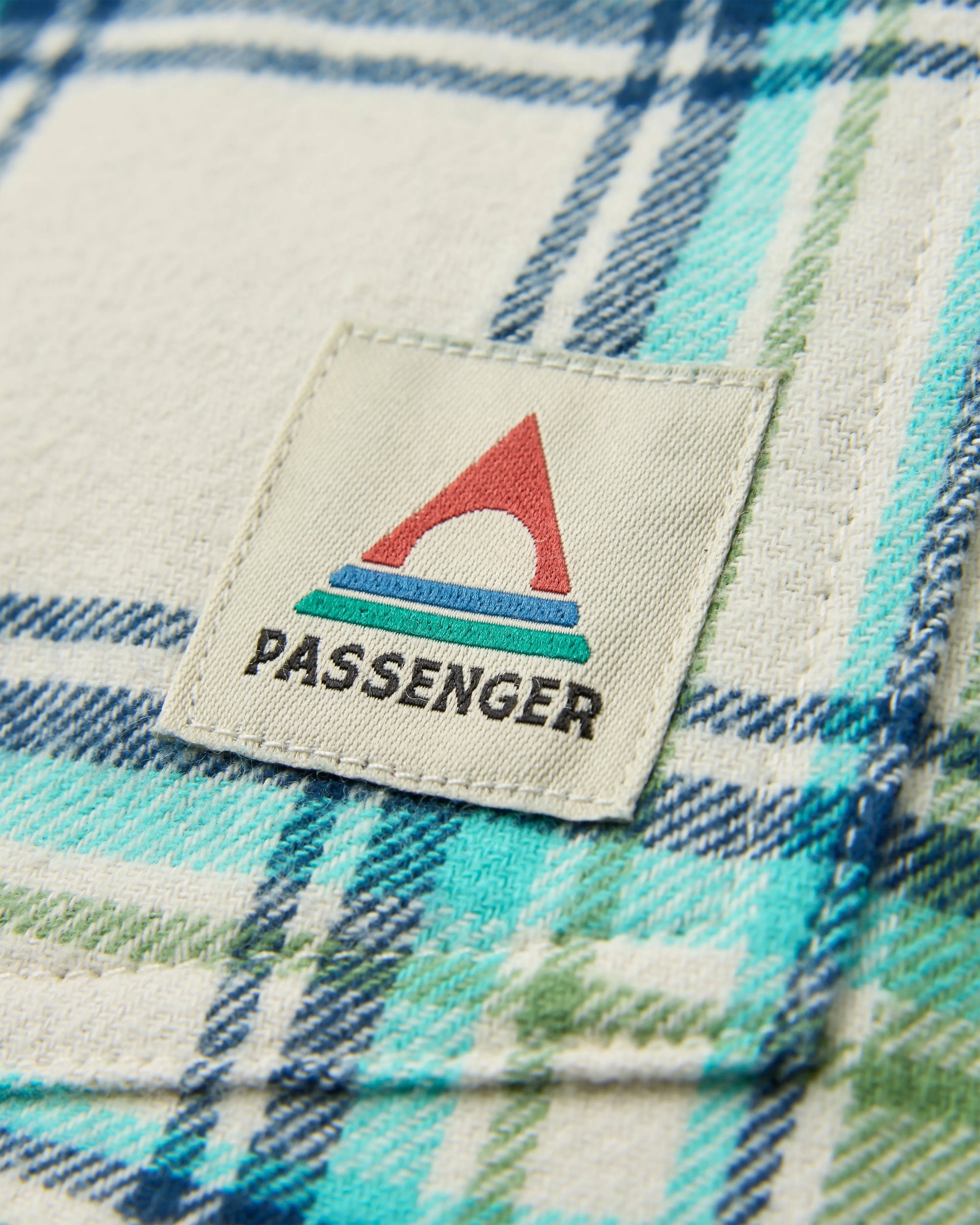 Stella Organic Cotton LS Shirt - Vintage White/Stem Green Check - Flatlay