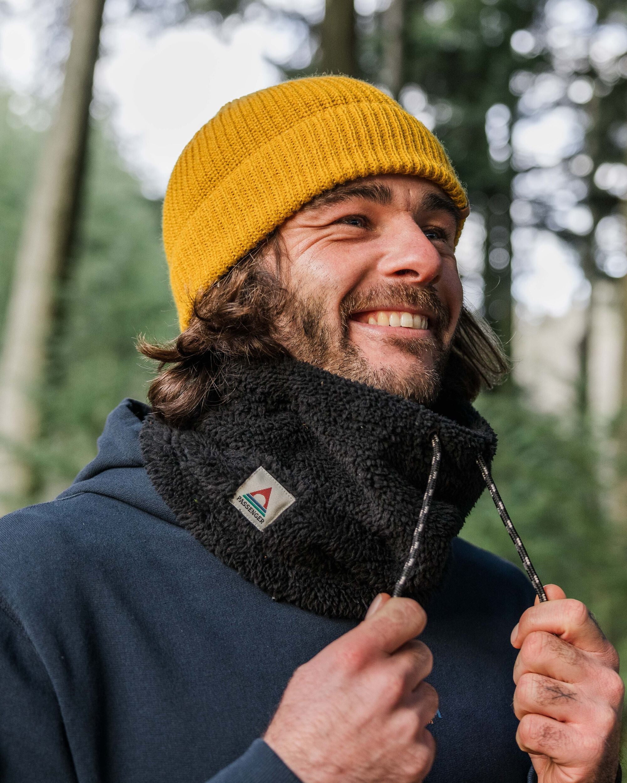 Ash Recycled Sherpa Fleece Snood - Black - Lifestyle - Male