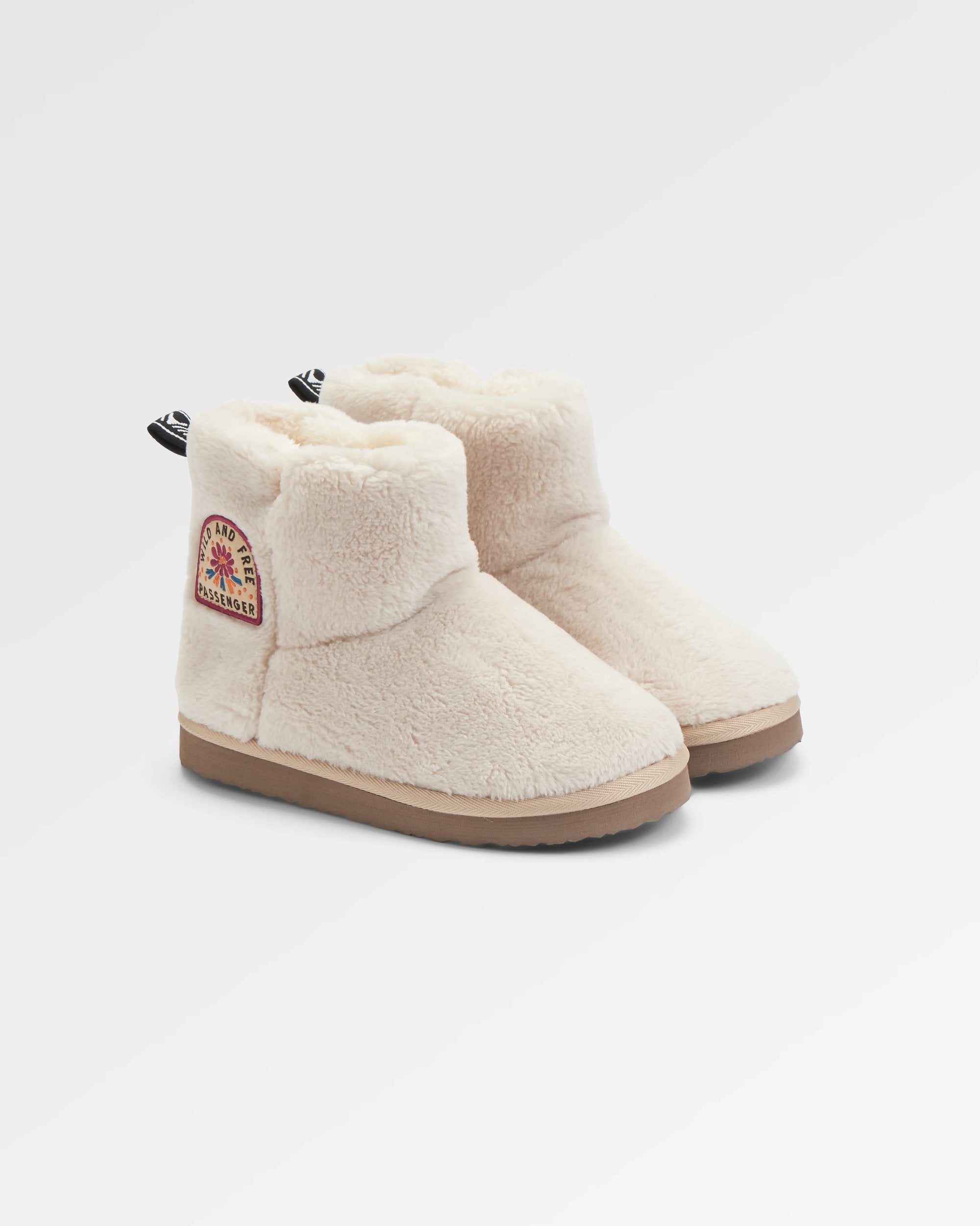 Hideaway Hut Sherpa Fleece Slipper - Birch - Flatlay