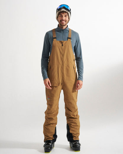 Snowscape Men's Recycled Bibpant - Toffee - Studio Model