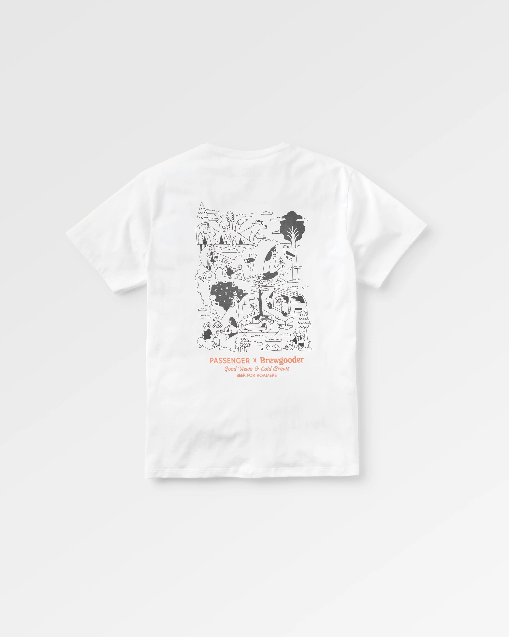 Brews & Views T-Shirt Passenger X Brewgooder - White - Flatlay