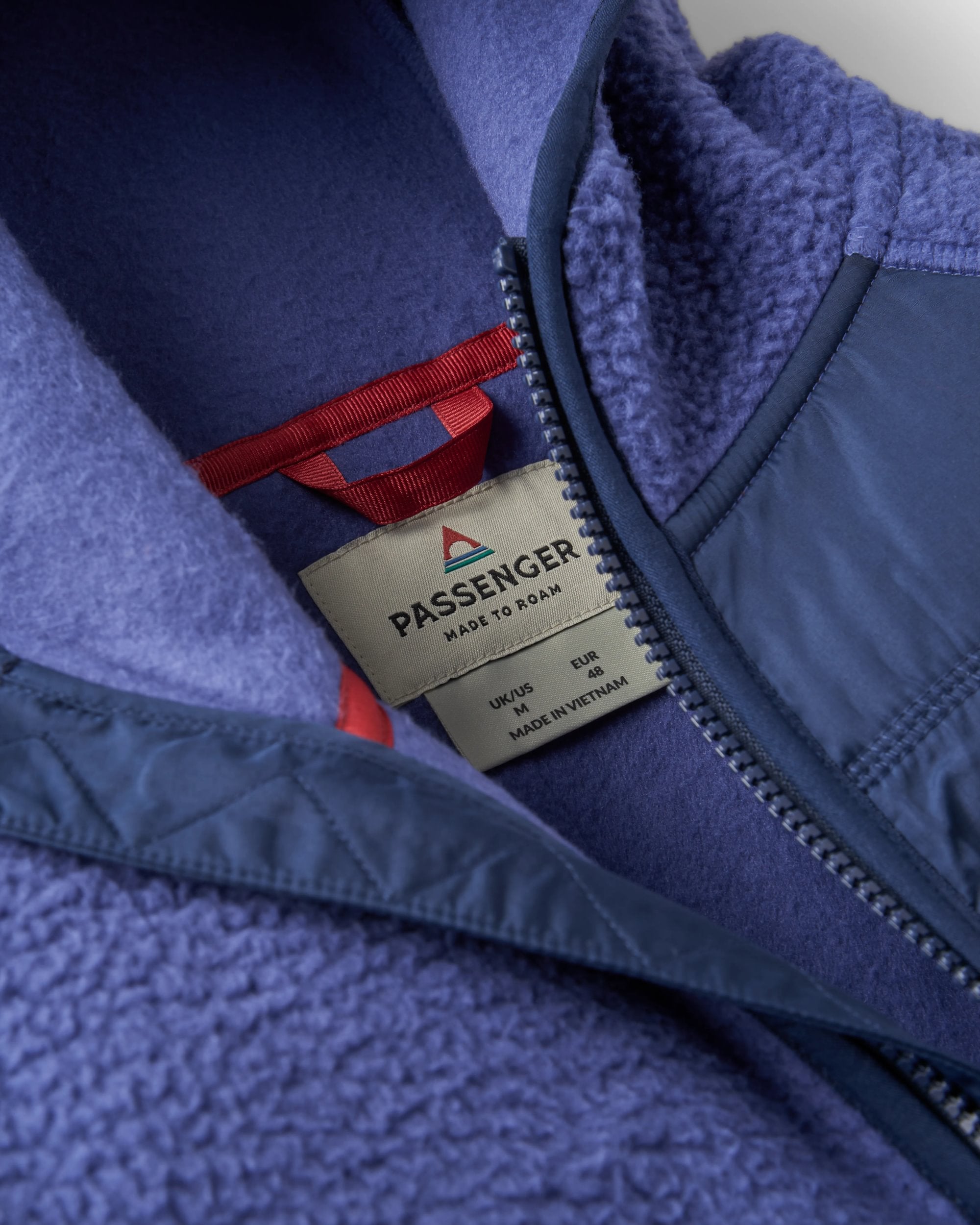 Ventura 1/2 Zip Recycled Sherpa Fleece - Purple Indigo - Flatlay