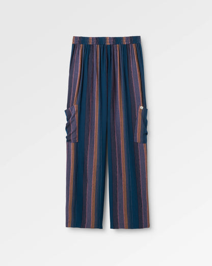 Someday Woven Trouser 2.0 - Dark Denim Multi Stripe - Flatlay