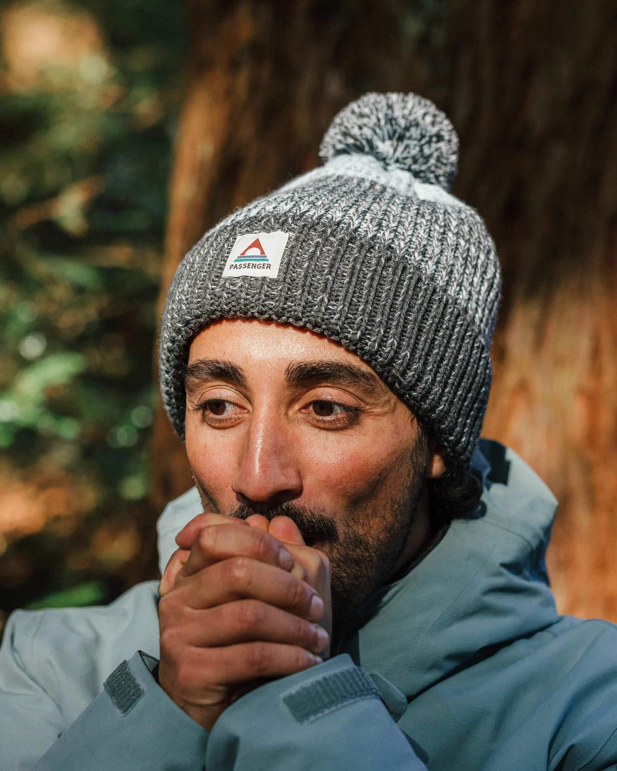 Crag Recycled Bobble Hat - Charcoal/Stone - Lifestyle - Male