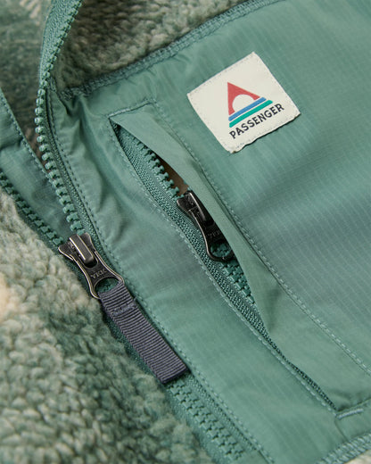 Offroad Recycled Sherpa 1/2 Zip Fleece - Dark Forest Check - Flatlay