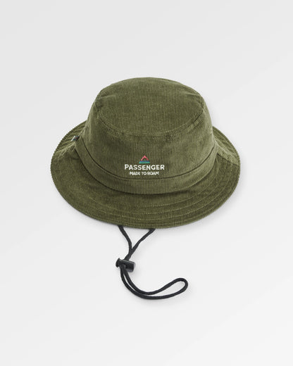 Forest Recycled Cord Bucket Hat - Khaki - Flatlay