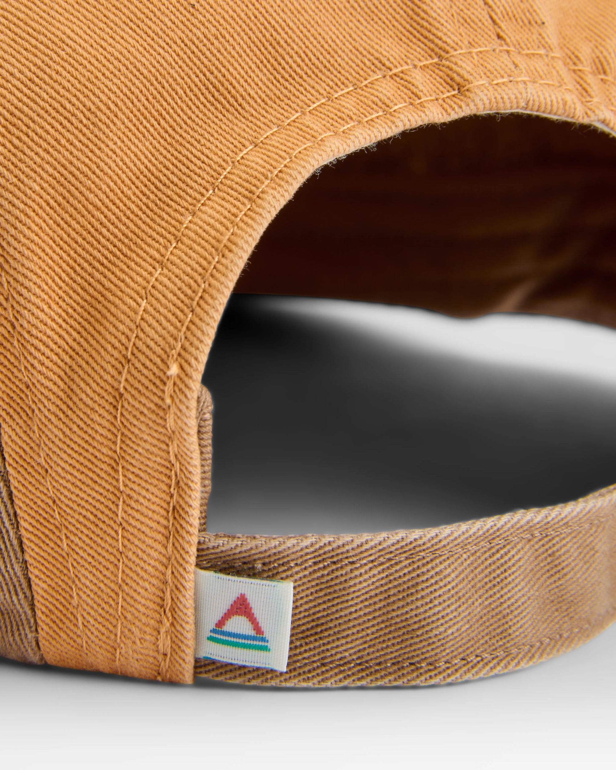 Fixie Recycled 5 Panel Cap - Spruce Yellow/Toffee - Flatlay