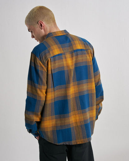 Backcountry Check Light Shirt - Rich Navy/Spruce Yellow Check - Studio Model