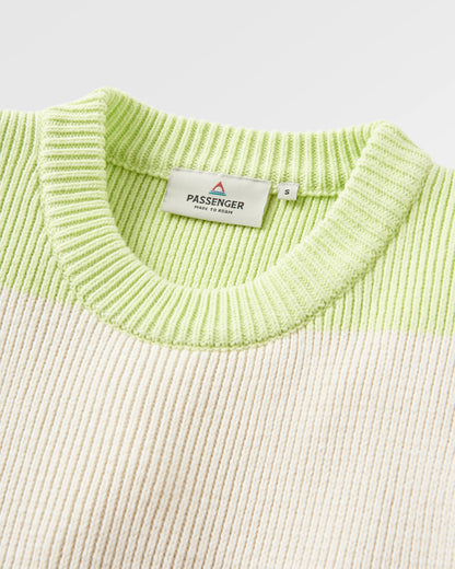 Moments Oversized Organic Knitted Jumper - Lime Multi Stripe