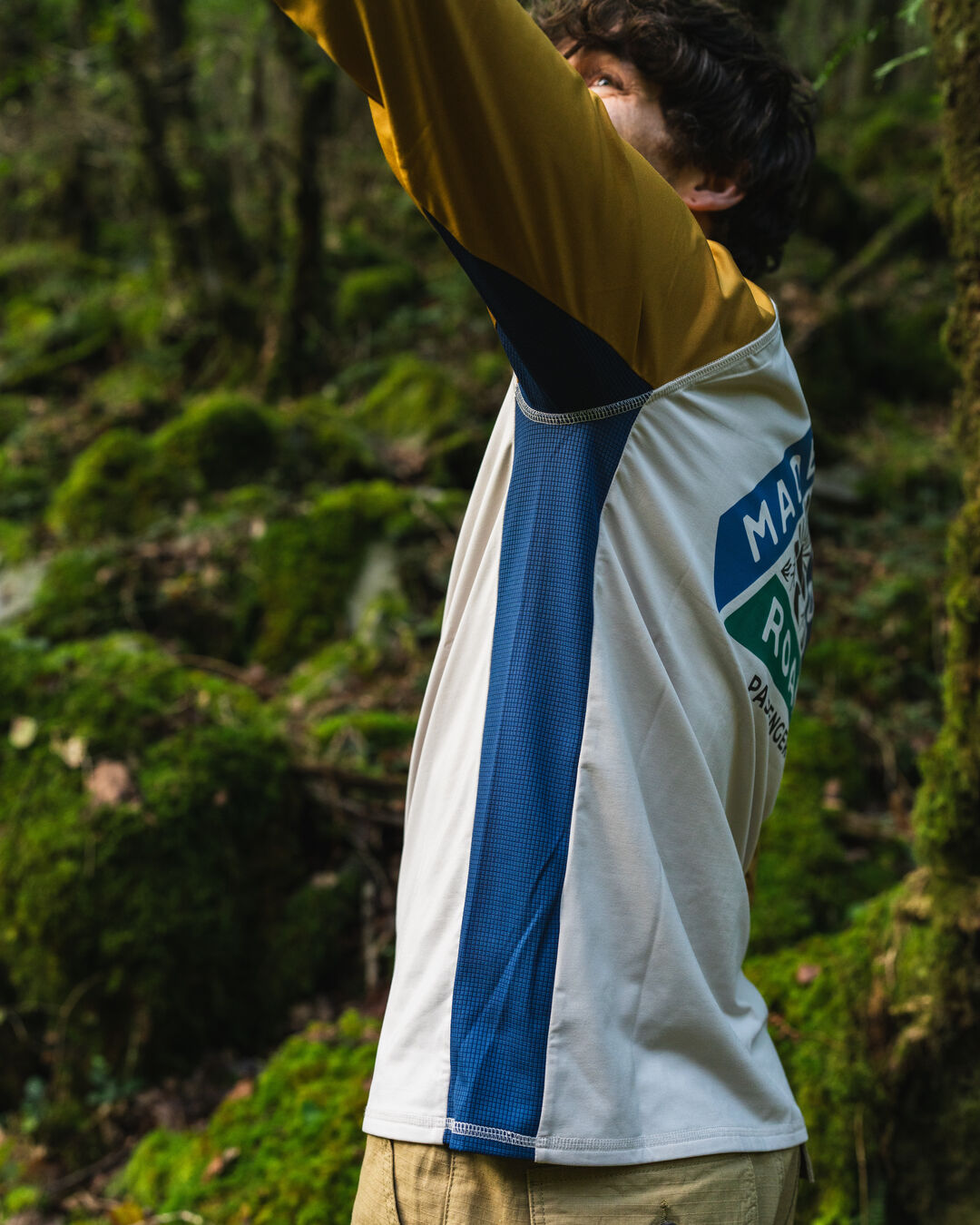 Range Recycled Active LS T-shirt - Dusty Ochre/ Vintage White - Lifestyle