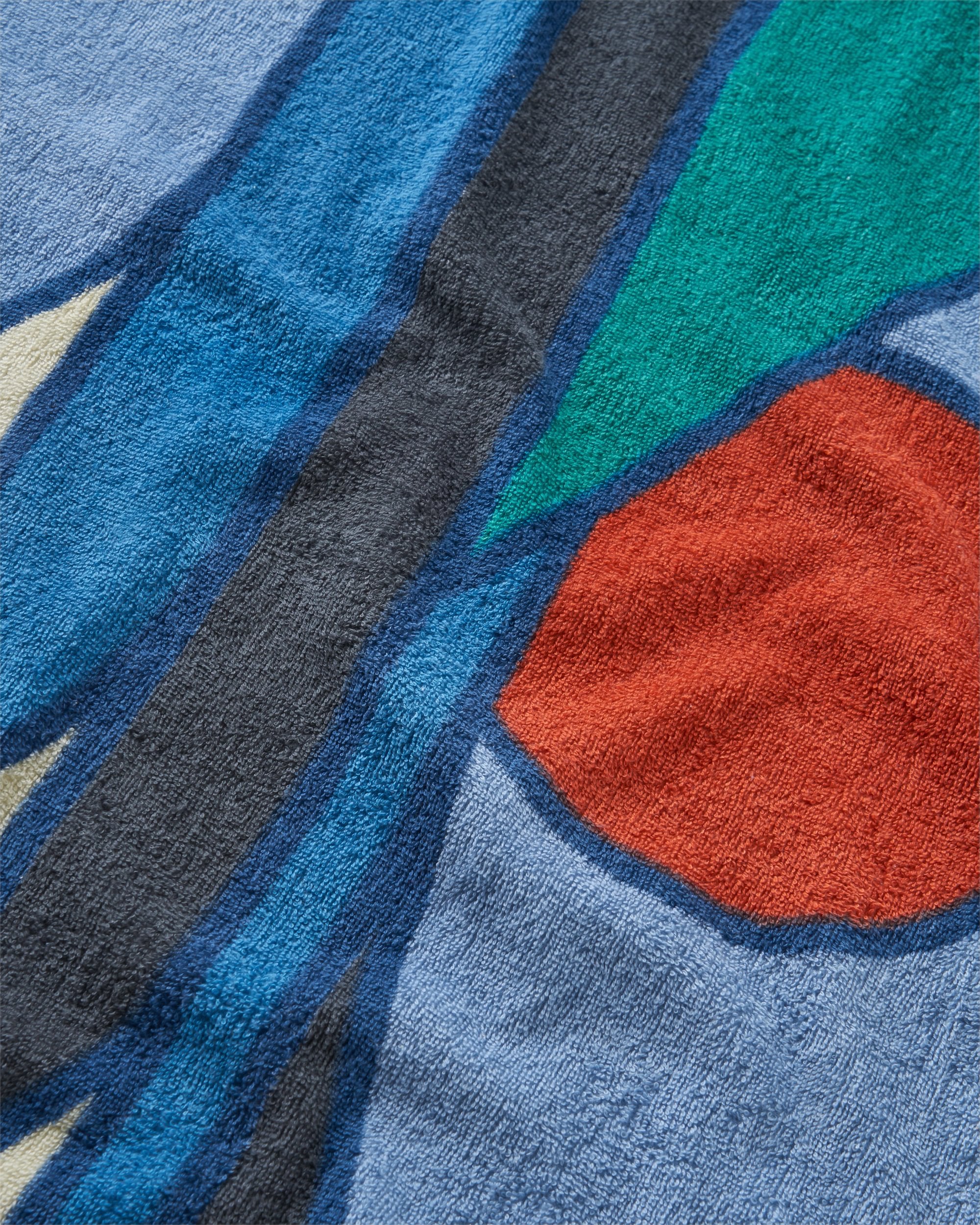 Tideline Organic Cotton Beach Towel - Dark Denim - Flatlay