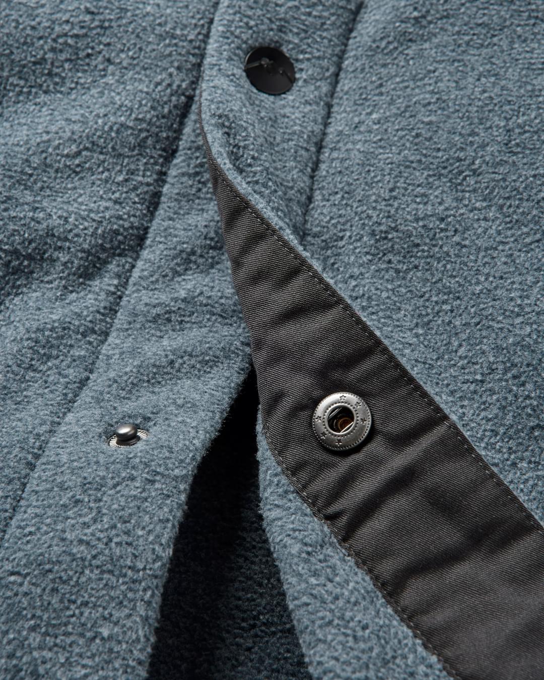 Maple Polar Recycled Fleece Shirt - Navy Marl - Flatlay