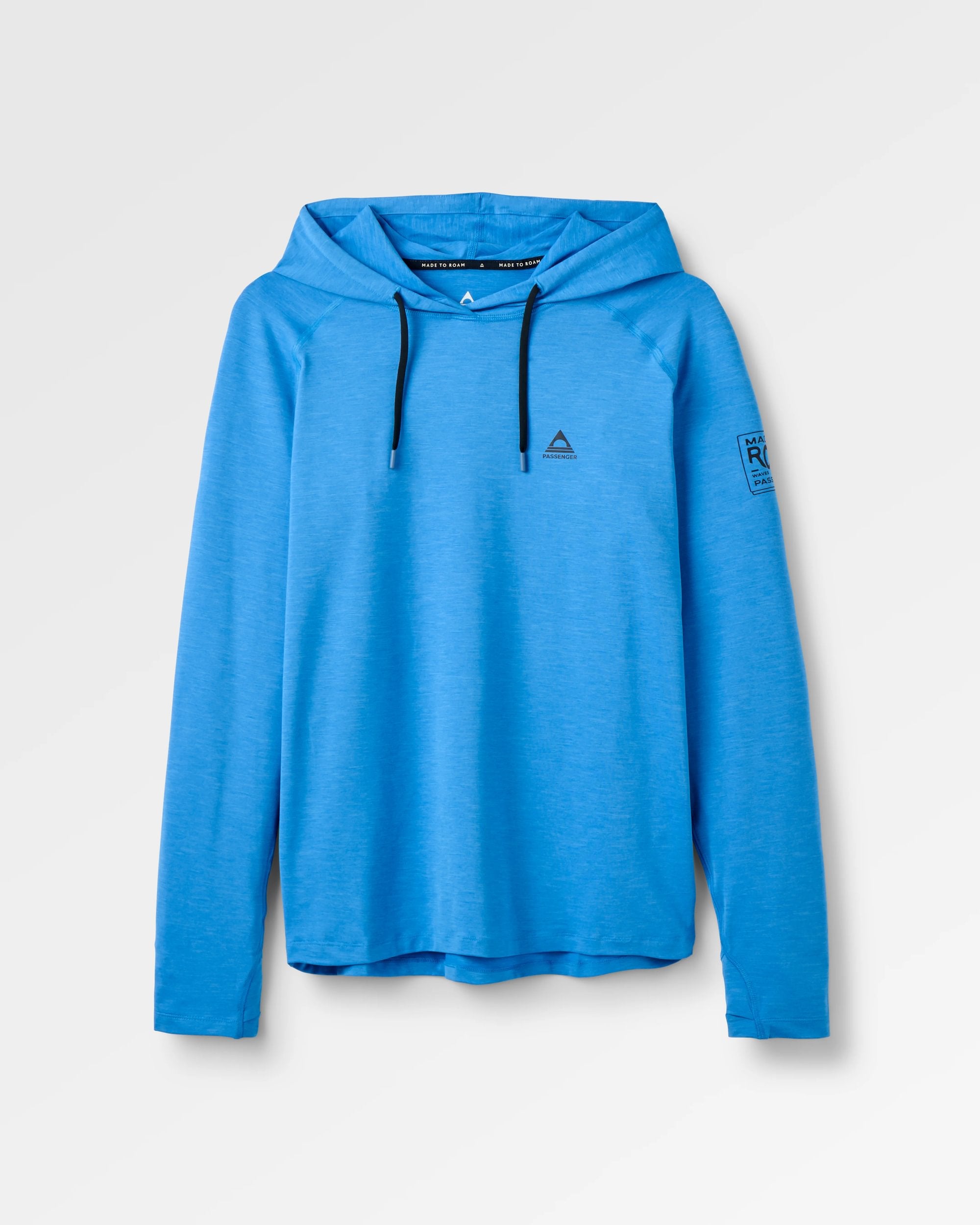 Light Ray Lightweight UPF Hoodie - Marine Blue Marl - Flatlay