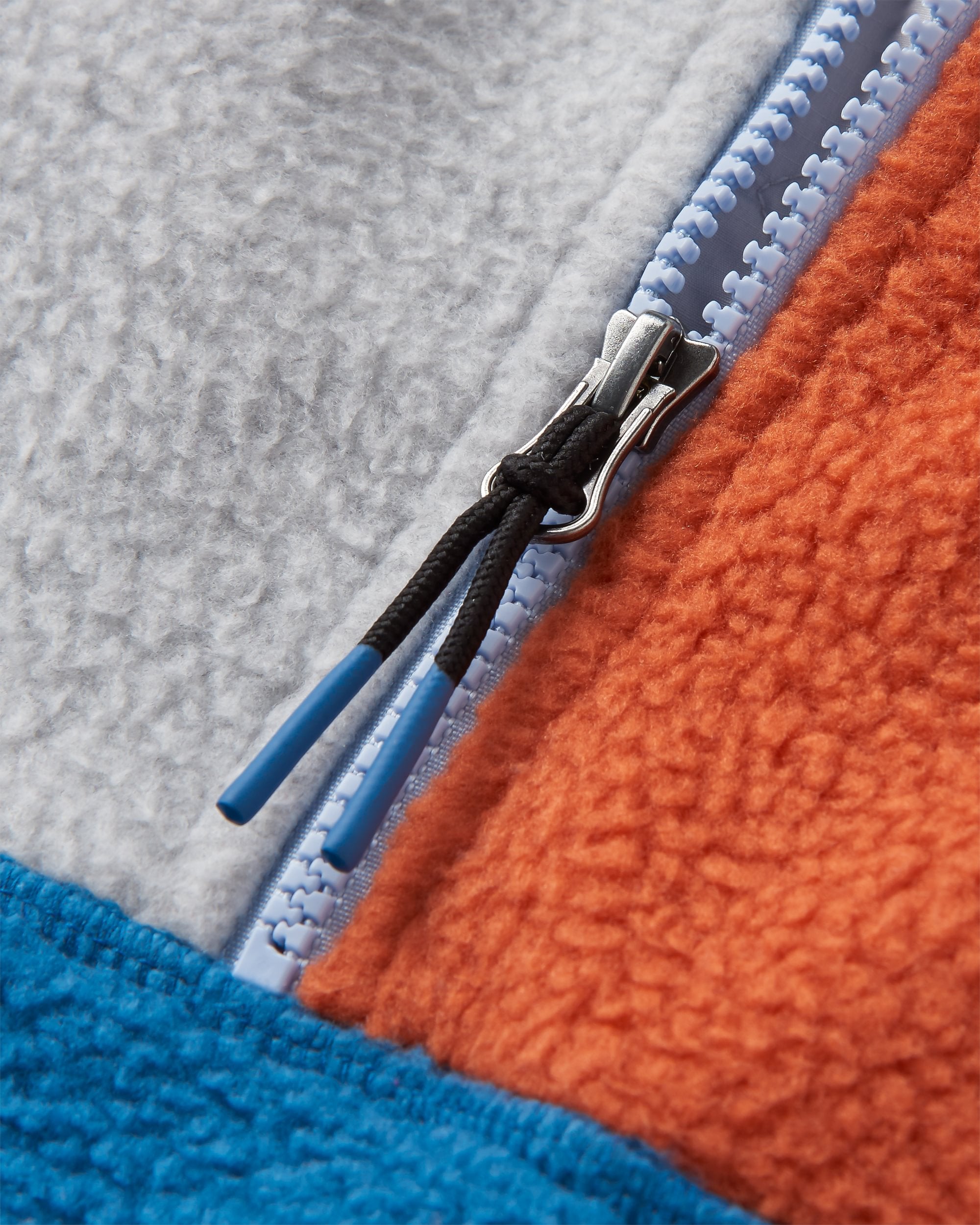 Maine 1/2 Zip Recycled Sherpa Fleece - Blue Steel - Flatlay
