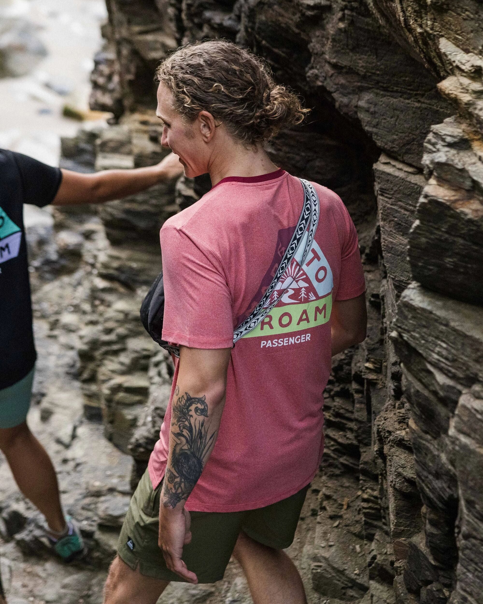 Classic Active Recycled T-Shirt - Mineral Red Marl - Lifestyle