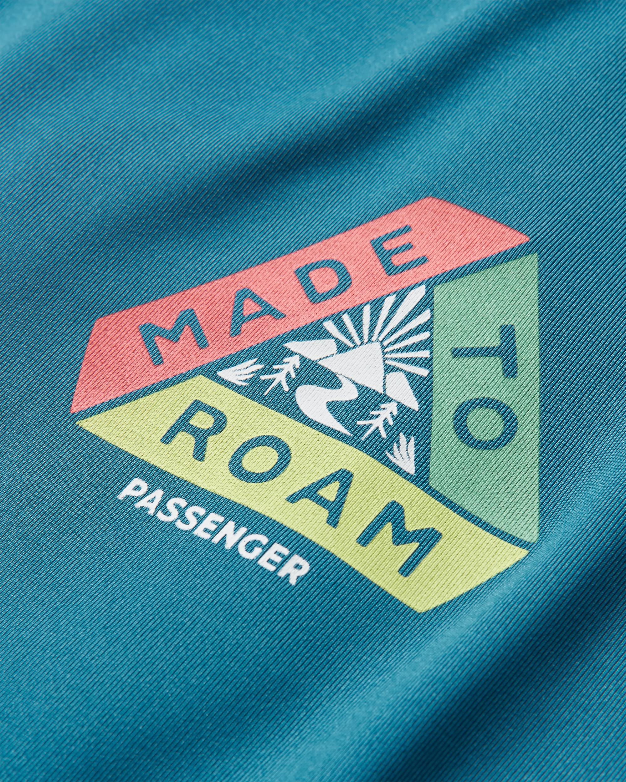 Dawn To Dusk Recycled Active T-shirt - Blue Steel - Flatlay