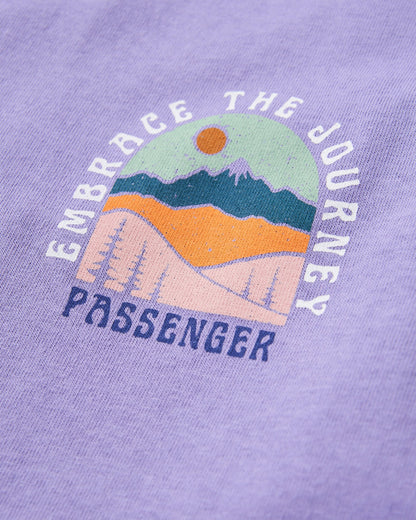 Outlook Recycled Cotton Oversized T-Shirt - Retro Purple - Flatlay