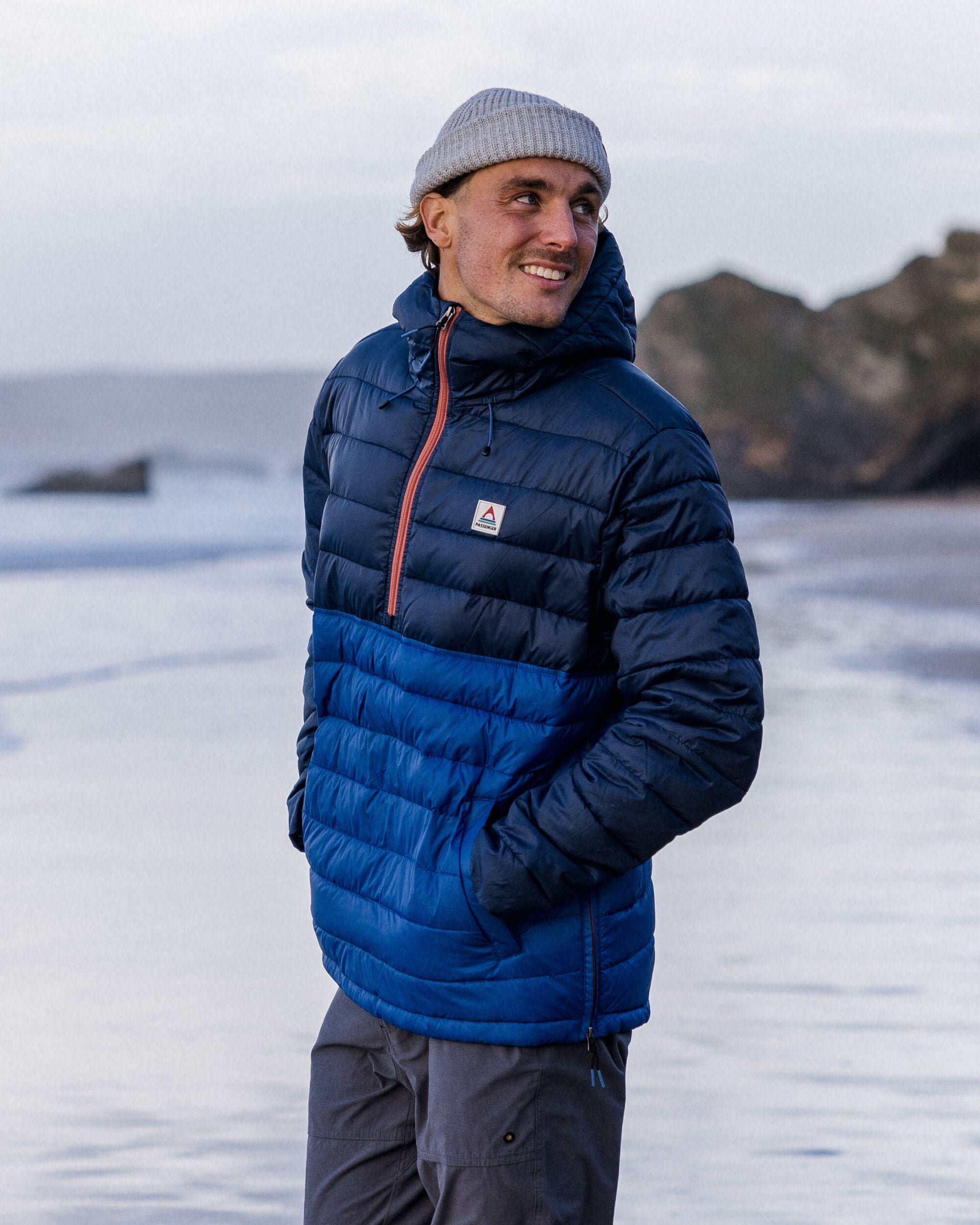 Roamer Recycled Insulated Overhead Jacket - Rich Navy/Cobalt - Lifestyle