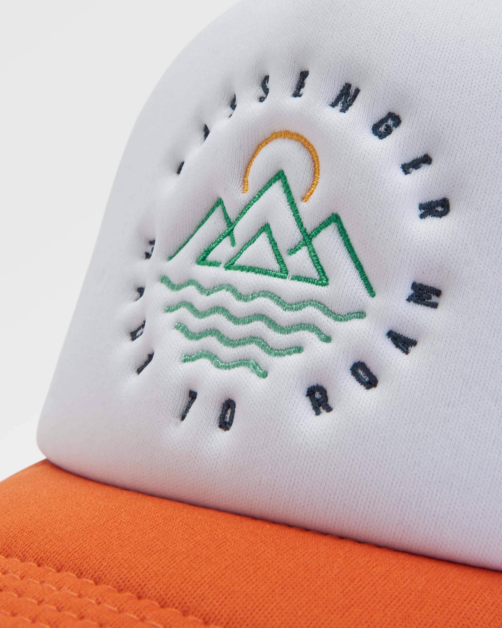 Escapism Snapback Trucker Cap - Chestnut/Sunrise Orange - Flatlay