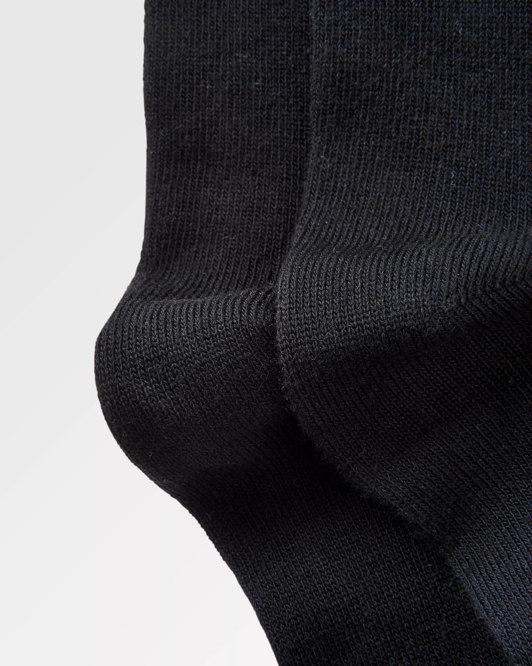 Organic Crew Socks - Black - Flatlay