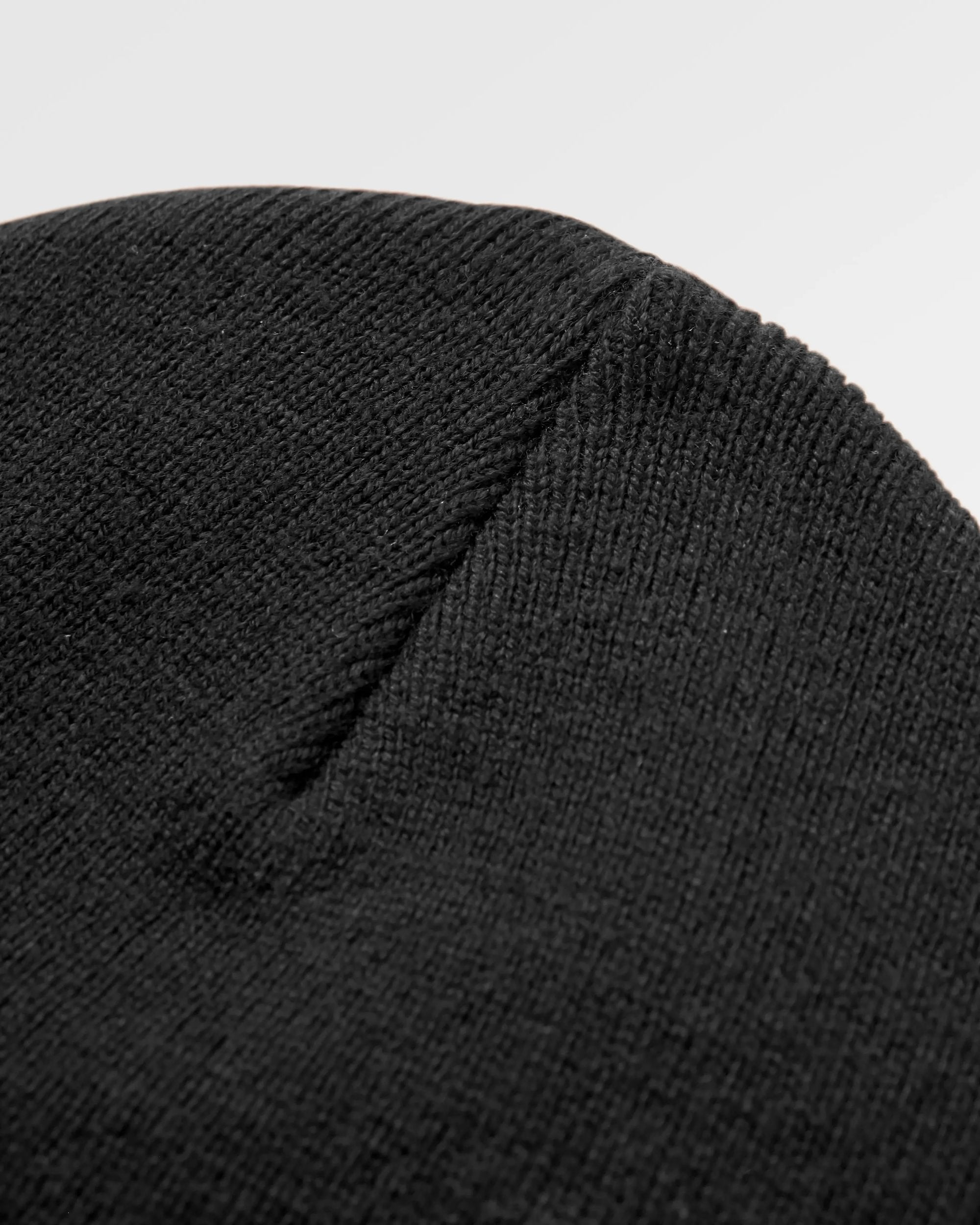 Core Recycled High-Top Beanie - Black - Flatlay