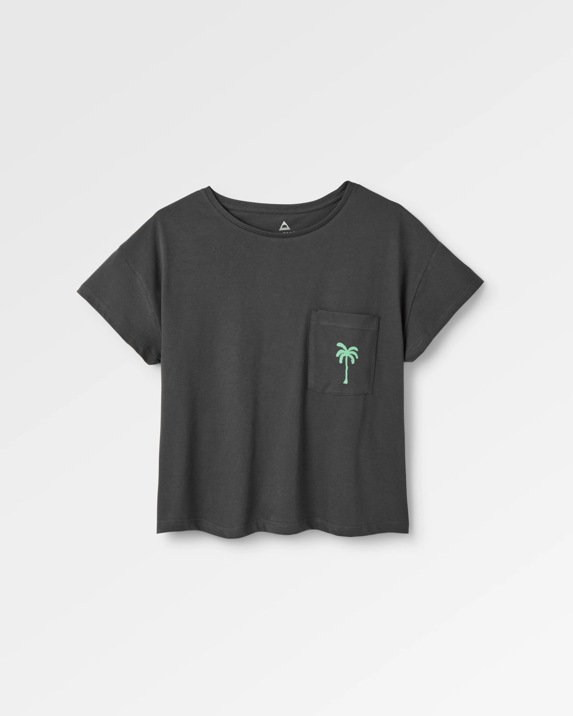 T-shirt poche poitrine - noir délavé