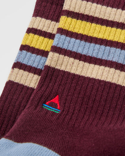 Organic Midweight Crew Socks - Fig - Flatlay