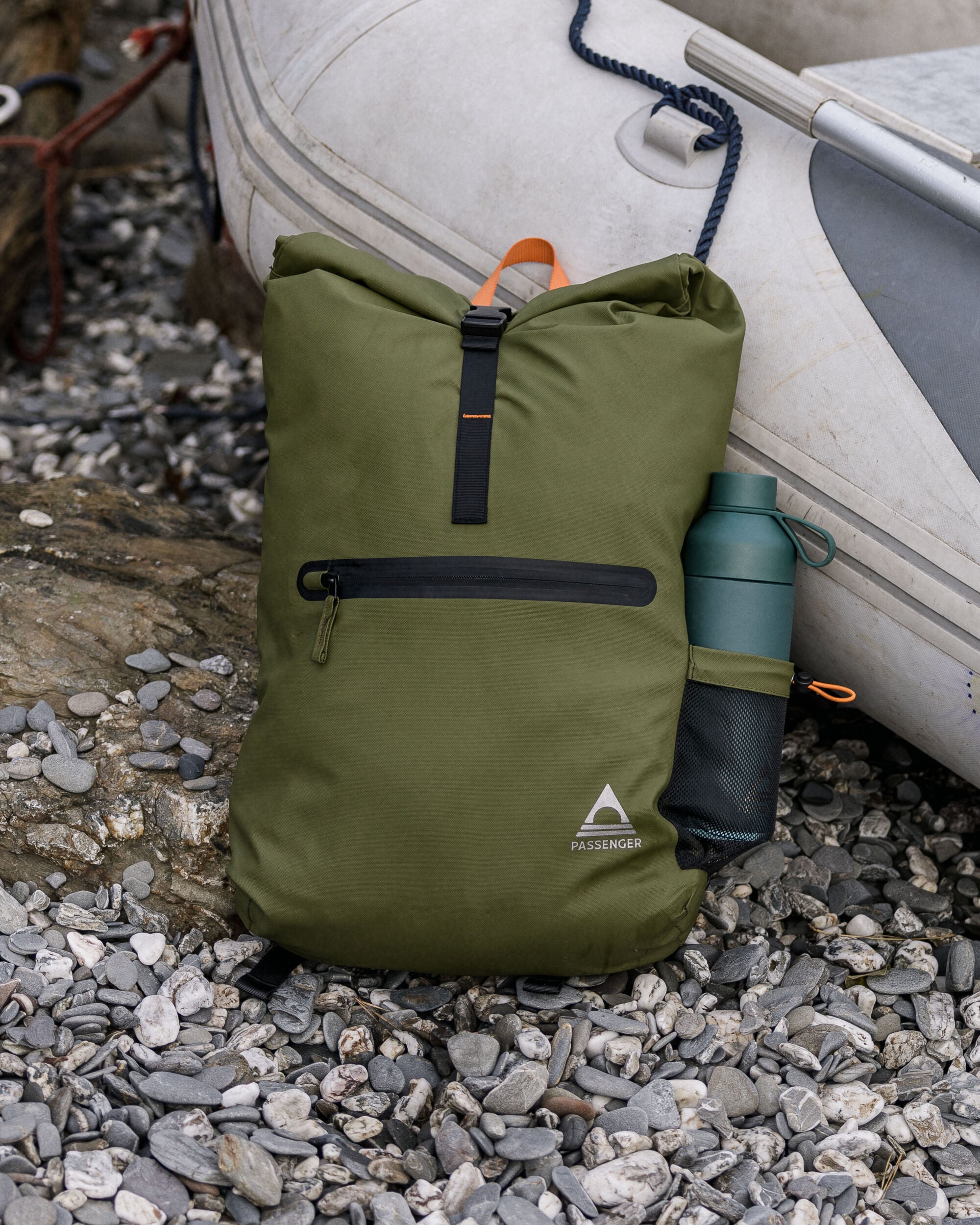 Crossing Roll Top Backpack - True Black/ Khaki - Lifestyle