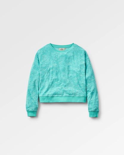 Vibes Textured LS Top - Aqua - Flatlay