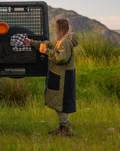 Campscape Recycled Fleece Lined Parka - Black/Khaki - Lifestyle - Female