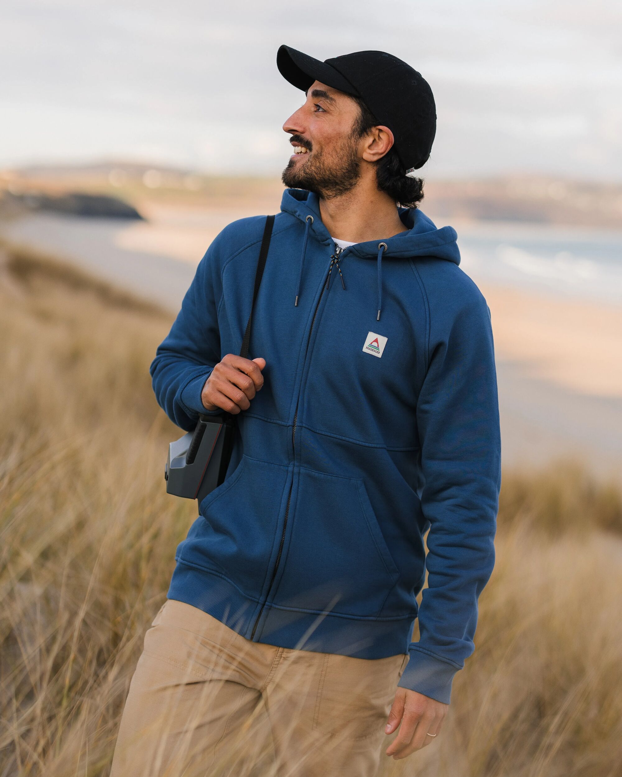 Heritage Full Zip Recycled Cotton Hoodie - Dark Denim - Lifestyle