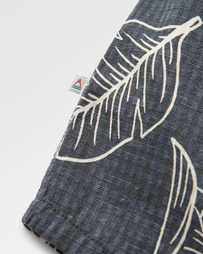 Chill Textured Organic Cotton Short Sleeve Shirt - Palm Faded Black  - Flatlay