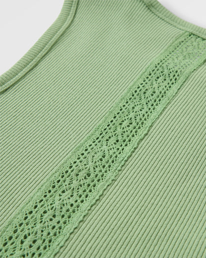 Atmos Ribbed Tank Vest - Stem Green - Flatlay