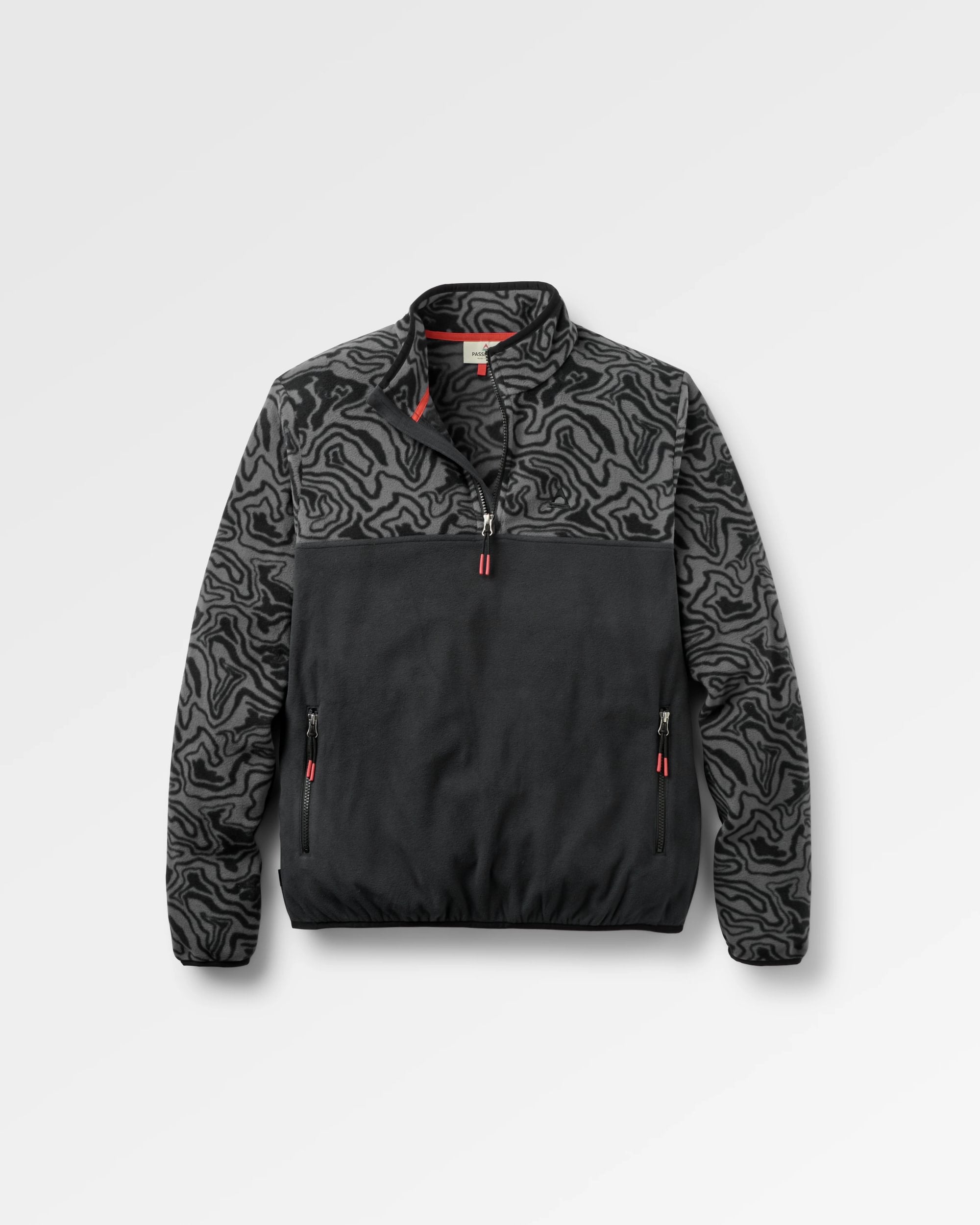 Set Off Polartec® 1/4 Zip Fleece - Strata Swirl Black - Flatlay